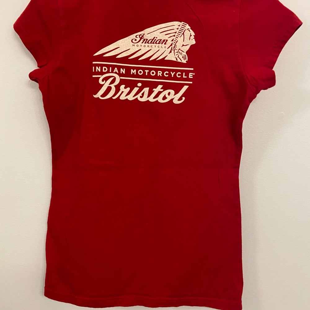 Red Ladies fitted Indian Motor Cycle Tee Shirt… - Picture 3 of 3